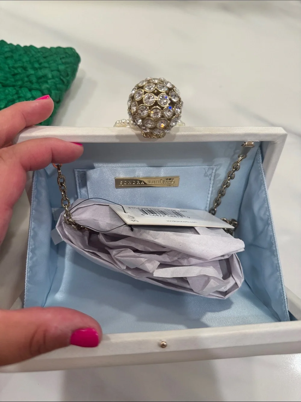Pearl Tassel Evening Clutch - White